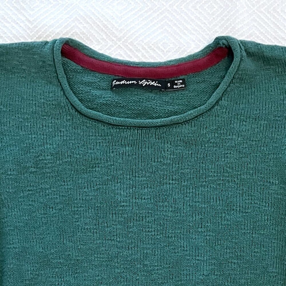Gudrun Sjoden Bastis cotton sweater, opal green, size S - Picture 4 of 5
